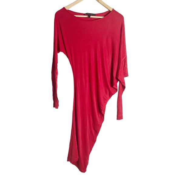 BCBGMaxAzria Red Long Sleeve Mid Length Jersey Dress Size XS - Picture 1 of 7